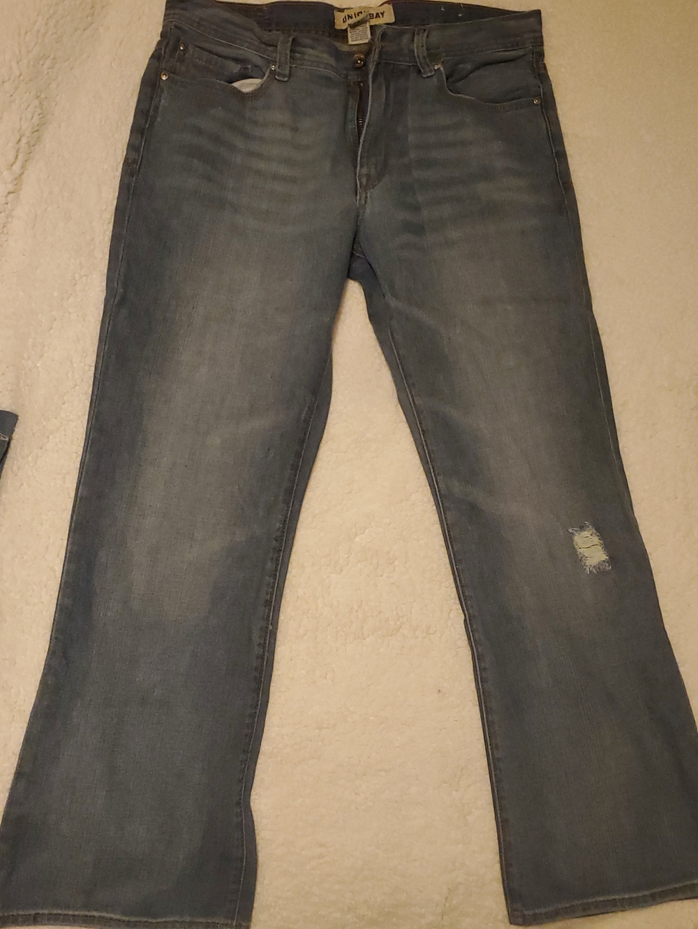 UNIONBAY Men's Bootcut Jeans in Faded Blue-Grey